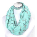 Noticeable wide long very soft womens voile Snood lady circle Print animal horse cotton loop infinity scarf